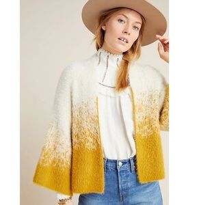 Anthropologie Akemi + Kin Yellow and White Ombre Kimono Sweater Cardigan